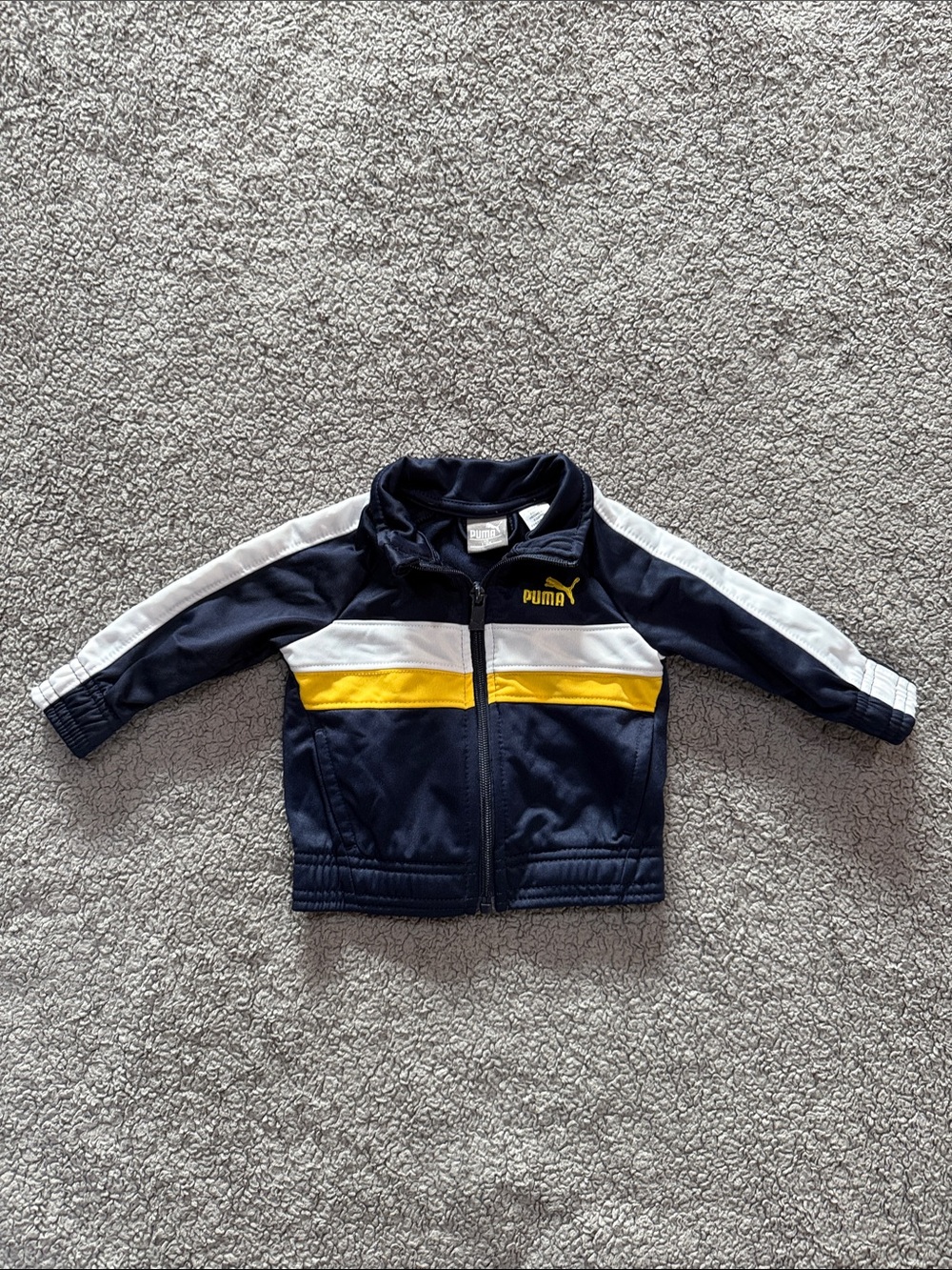Puma Navy, White & Yellow Kids Track Jacket